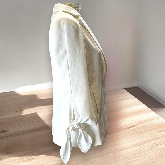 Cartonnier Jacket Women 6 White Blazer Long Sleeve Butterfly Split Anthropologie - Picture 4 of 9